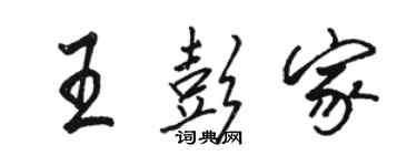 駱恆光王彭家行書個性簽名怎么寫