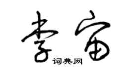 曾慶福李宙草書個性簽名怎么寫