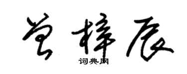 朱錫榮曾梓辰草書個性簽名怎么寫