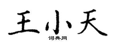 丁謙王小天楷書個性簽名怎么寫