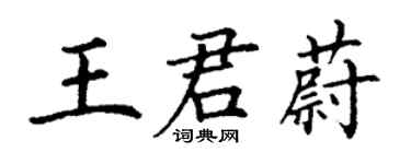 丁謙王君蔚楷書個性簽名怎么寫