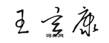 駱恆光王玄康草書個性簽名怎么寫
