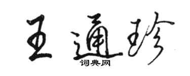 駱恆光王通珍行書個性簽名怎么寫