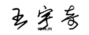 朱錫榮王宇奇草書個性簽名怎么寫