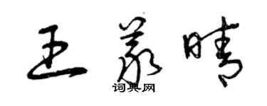 曾慶福王義晴草書個性簽名怎么寫