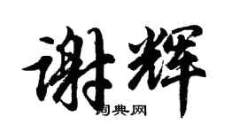 胡問遂謝輝行書個性簽名怎么寫