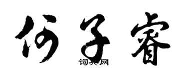 胡問遂何子睿行書個性簽名怎么寫
