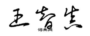 曾慶福王智真草書個性簽名怎么寫