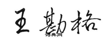 駱恆光王勘格行書個性簽名怎么寫