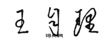 駱恆光王自理草書個性簽名怎么寫