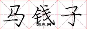 龐中華馬錢子楷書怎么寫