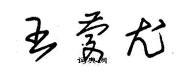 朱錫榮王慶尤草書個性簽名怎么寫