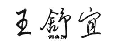駱恆光王舒宜行書個性簽名怎么寫