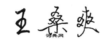 駱恆光王桑爽行書個性簽名怎么寫