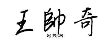 王正良王帥奇行書個性簽名怎么寫