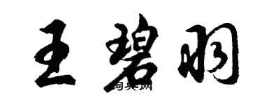 胡問遂王碧羽行書個性簽名怎么寫