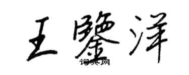 王正良王鑑洋行書個性簽名怎么寫