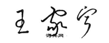 駱恆光王家寧草書個性簽名怎么寫