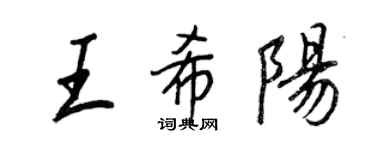 王正良王希陽行書個性簽名怎么寫
