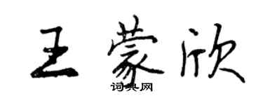 曾慶福王蒙欣行書個性簽名怎么寫