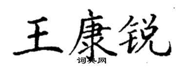 丁謙王康銳楷書個性簽名怎么寫