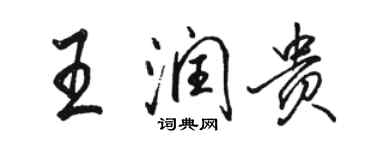 駱恆光王潤貴行書個性簽名怎么寫