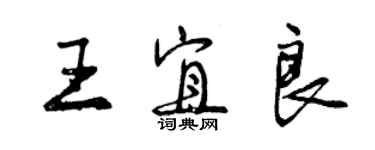 曾慶福王宜良行書個性簽名怎么寫