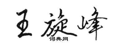 駱恆光王旋峰行書個性簽名怎么寫