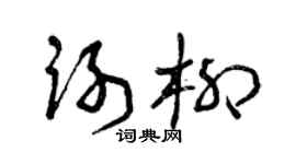 曾慶福謝柳草書個性簽名怎么寫