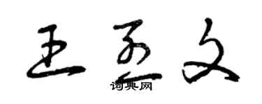 曾慶福王烈文草書個性簽名怎么寫