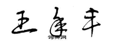 曾慶福王年豐草書個性簽名怎么寫