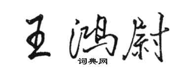 駱恆光王鴻尉行書個性簽名怎么寫