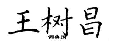 丁謙王樹昌楷書個性簽名怎么寫