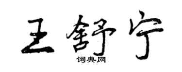 曾慶福王舒寧行書個性簽名怎么寫