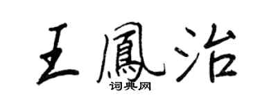 王正良王鳳治行書個性簽名怎么寫
