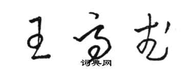 駱恆光王高武草書個性簽名怎么寫