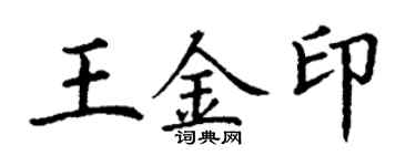 丁謙王金印楷書個性簽名怎么寫