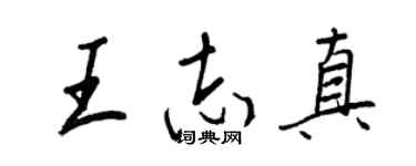 王正良王志真行書個性簽名怎么寫