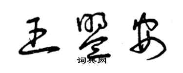 曾慶福王盟安草書個性簽名怎么寫