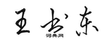 駱恆光王書東行書個性簽名怎么寫