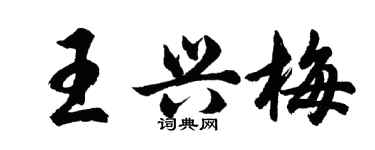 胡問遂王興梅行書個性簽名怎么寫