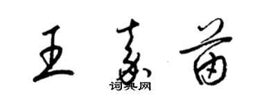 梁錦英王嘉苗草書個性簽名怎么寫