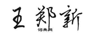 駱恆光王鄭新行書個性簽名怎么寫