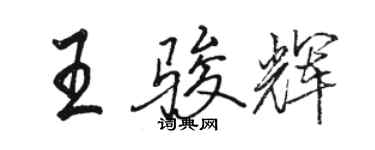 駱恆光王駿輝行書個性簽名怎么寫