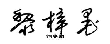 朱錫榮黎梓墨草書個性簽名怎么寫