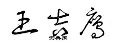 曾慶福王吉鷹草書個性簽名怎么寫