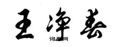 胡問遂王淨春行書個性簽名怎么寫