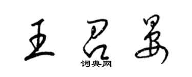 梁錦英王召晏草書個性簽名怎么寫