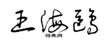 曾慶福王海鷗草書個性簽名怎么寫