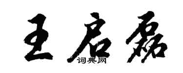 胡問遂王啟磊行書個性簽名怎么寫